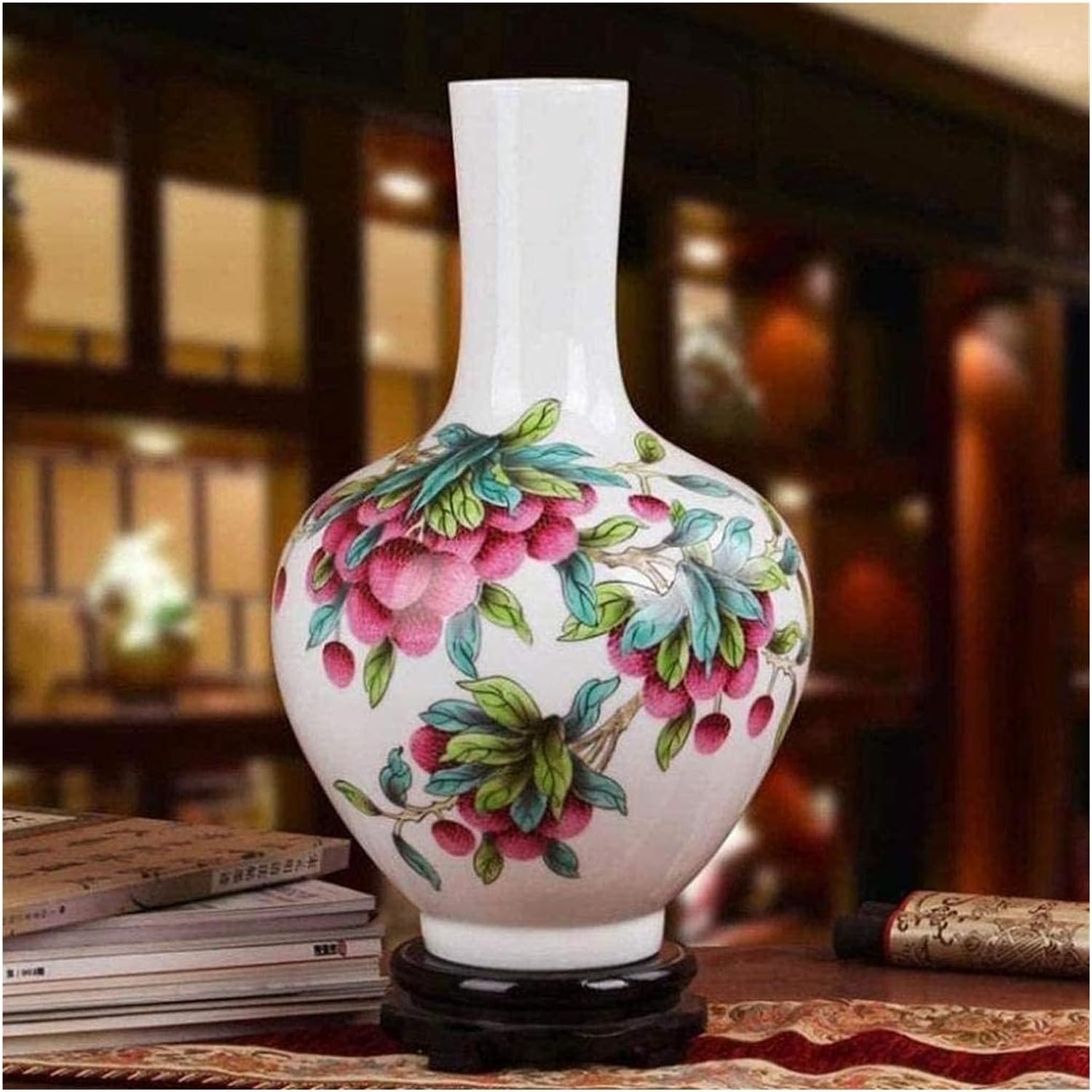 Bzgpmfud One Color Vase Desktop Decoration Indispensable Exquisite Beautiful Ceramic Ornaments Porcelain Clay Ancient Chinese Ancestors Vase