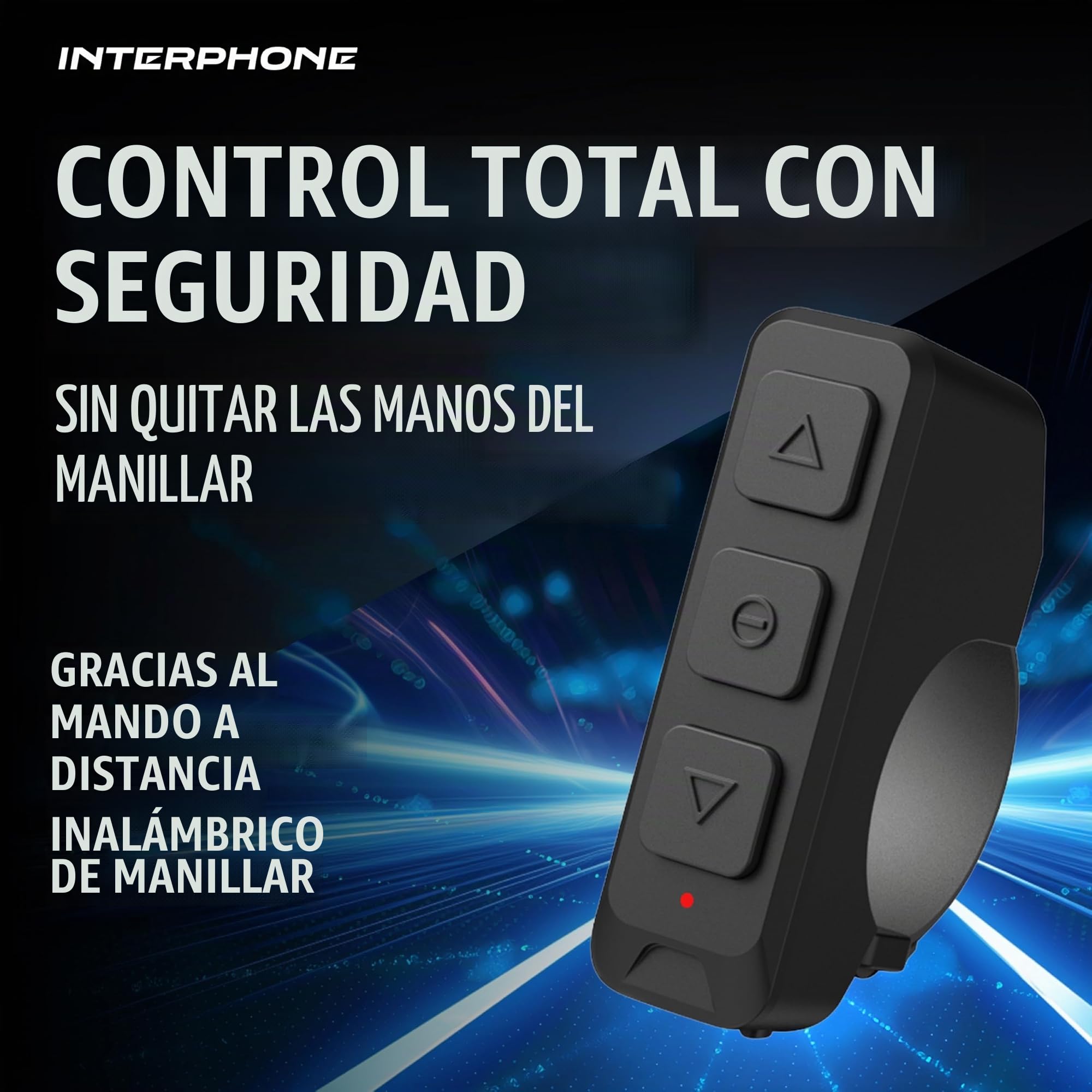 Interphone Zero True Wireless Auriculares Cascos Moto Scooter Deportes Invierno Bluetooth 5.3 Micrófono Integrado Inalámbrico con Mando a Distancia de Manillar Autonomía hasta 6.5h