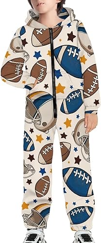 Miniatura 9 de GIFTPUZZ Enterizo con capucha y pantalones largos de manga larga para niños, con bolsillos frontales, disfraces de vacaciones, para jugar, cosplay