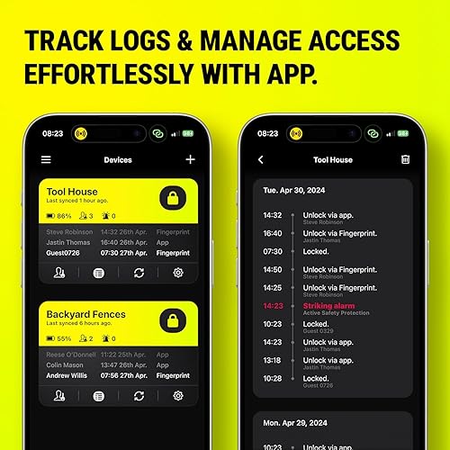 Miniatura 7 de Candado inteligente de huellas dactilares, bloqueo de doble bola, resistente e impermeable IP67, control biométrico y Bluetooth, diseño de grillete