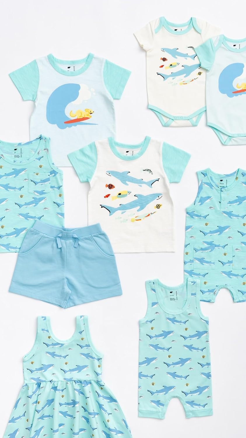 monica + andy Racerback Shortall, 100% Organic Baby Clothes for Boys, Baby Romper, Sizes For Preemie, Newborn & Infant - Image 5