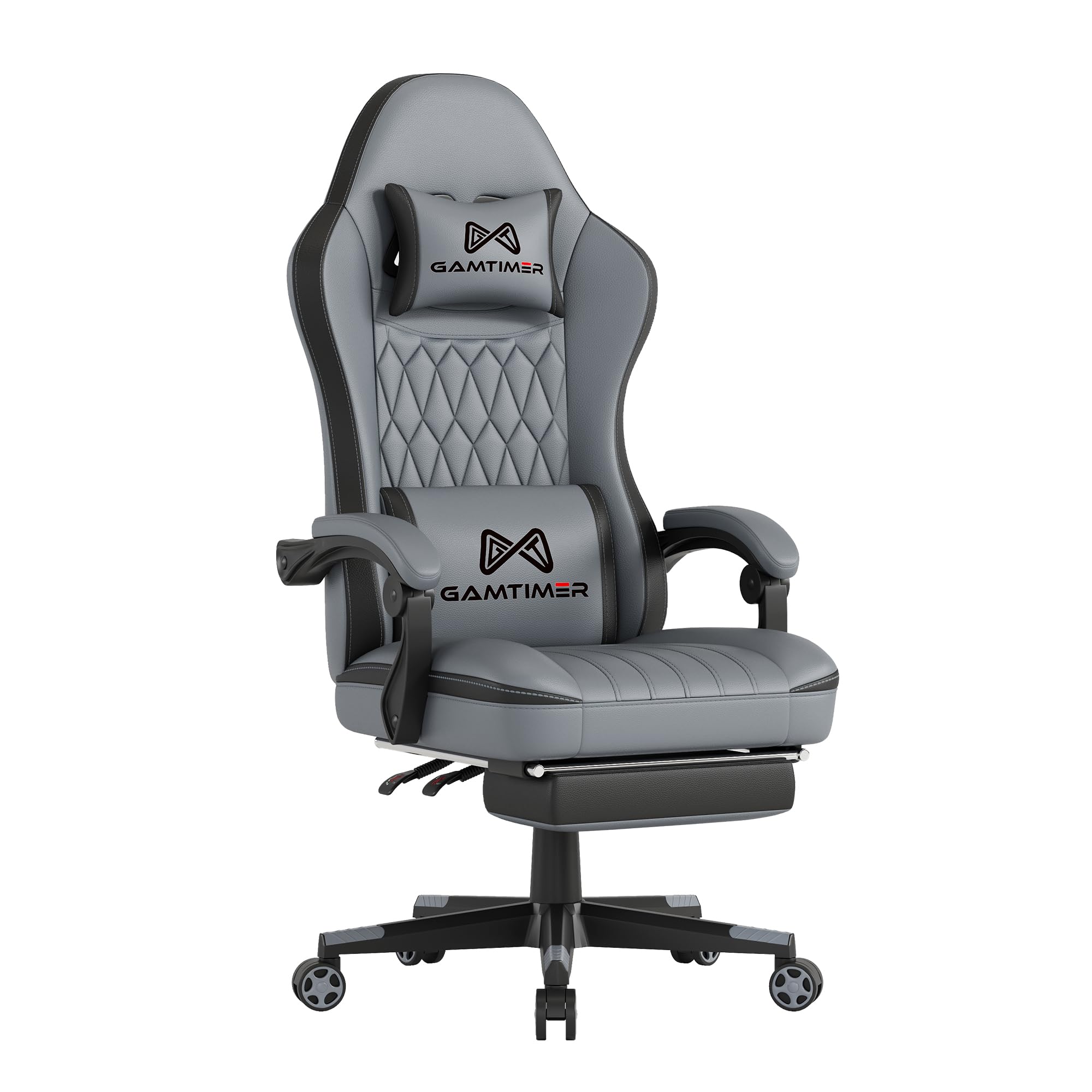Gaming Chair, 400 lbs Adult Chair, High Back Computer Chair with Footrest and Linked Armrests, Office Video Game Chair with Lumbar Support (): Gray-green