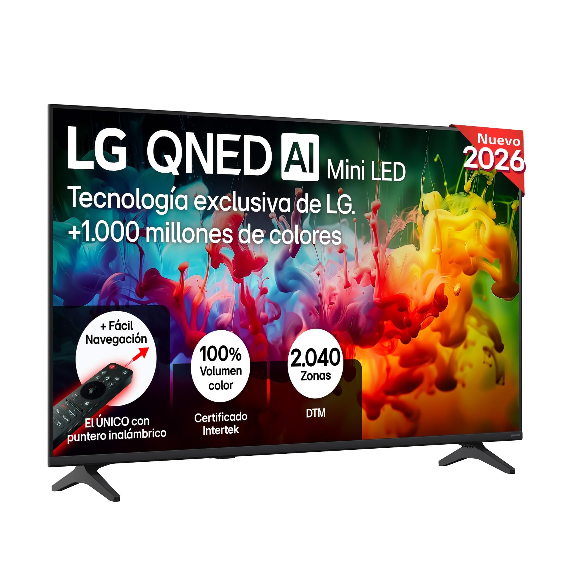 LG 50QNED70B6C - TV 50", QNED MiniLED, 4K AI, Smart TV, WebOS 25, Sin Reflejos al 94%, Procesador Alpha 5 Gen7 AI, 120Hz, Super Upscaling, HDR10 y Dolby Digital Plus, Alexa/Google Assistant, Negro
