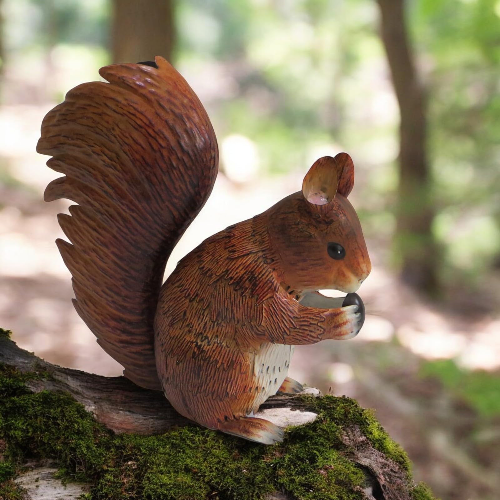 Epsom Metal Garden Animal Statues – Rabbit, Owl, Pheasant & Squirrel | Rustic Handcrafted Ornaments for Outdoor & Indoor Décor | Weatherproof & Freestanding (Woodland Red Squirrel)