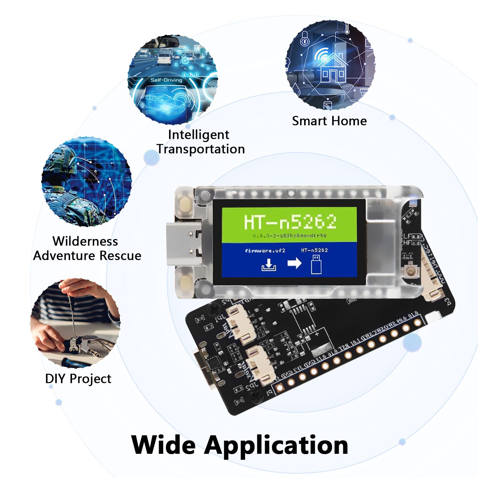 Meshtastic Tracker nRF52840 LoRaWAN LoRa - Scheda di sviluppo, display TFT da 1,14", modulo LoRa da 1262,863-928mhz, Node T114, con BLE/WiFi, compatibile con Arduino (con custodia dello