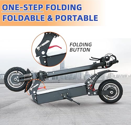 Miniatura 7 de AJOOSOS Scooter eléctrico X700 para adultos, motor dual de 2600 W, velocidad máxima de 45 MPH y rango de 40 millas, neumático neumático de 10