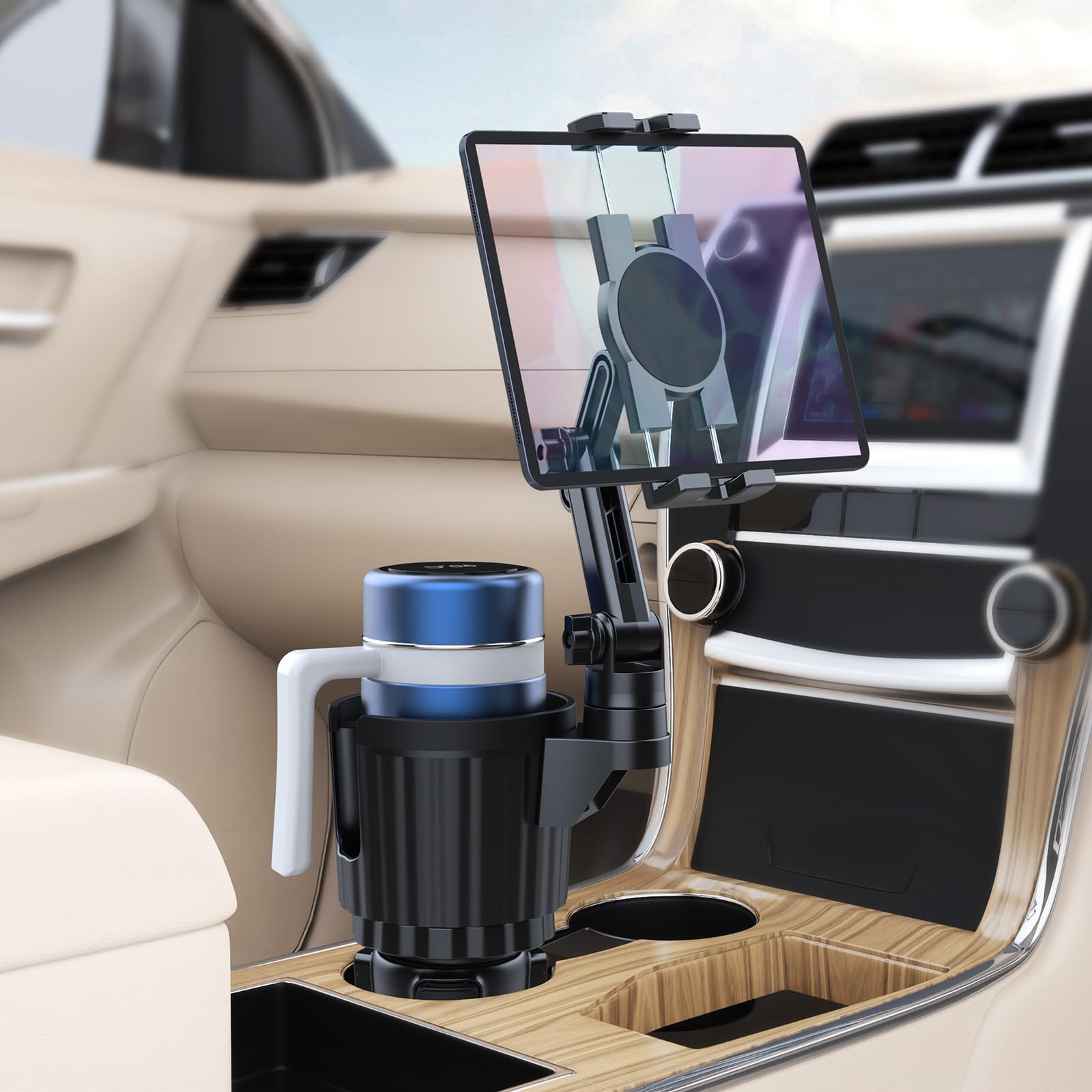 Supporto sicuro per tablet per auto, regolabile per dispositivi da 4 a 12, 9 pollici, supporto per tablet da cruscotto