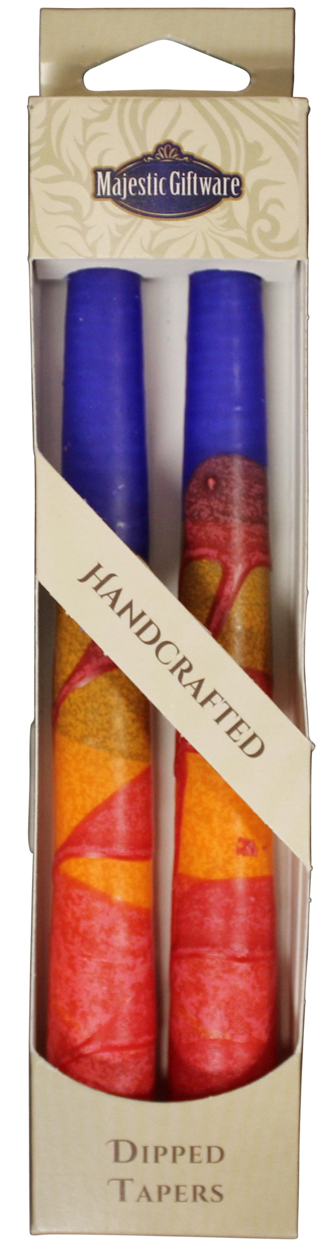 Bougie fuseau Majestic Giftware Safid bleu harmonie pack de 2