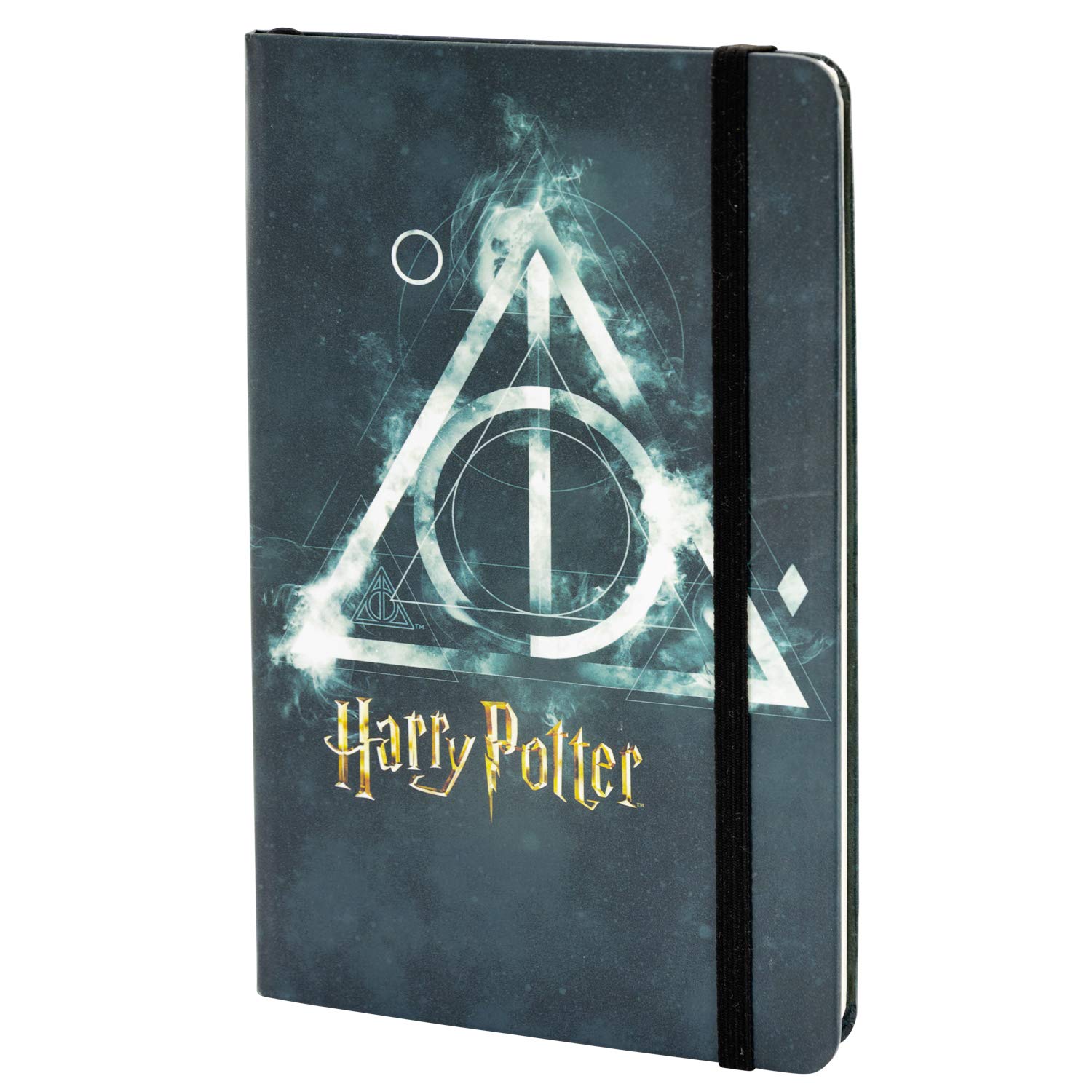 Harry Potter Deathly Hallows Notebook 80 Sheets Ruled Hard Cover with Elastic Band 13 x 21 cm, black - Image 2