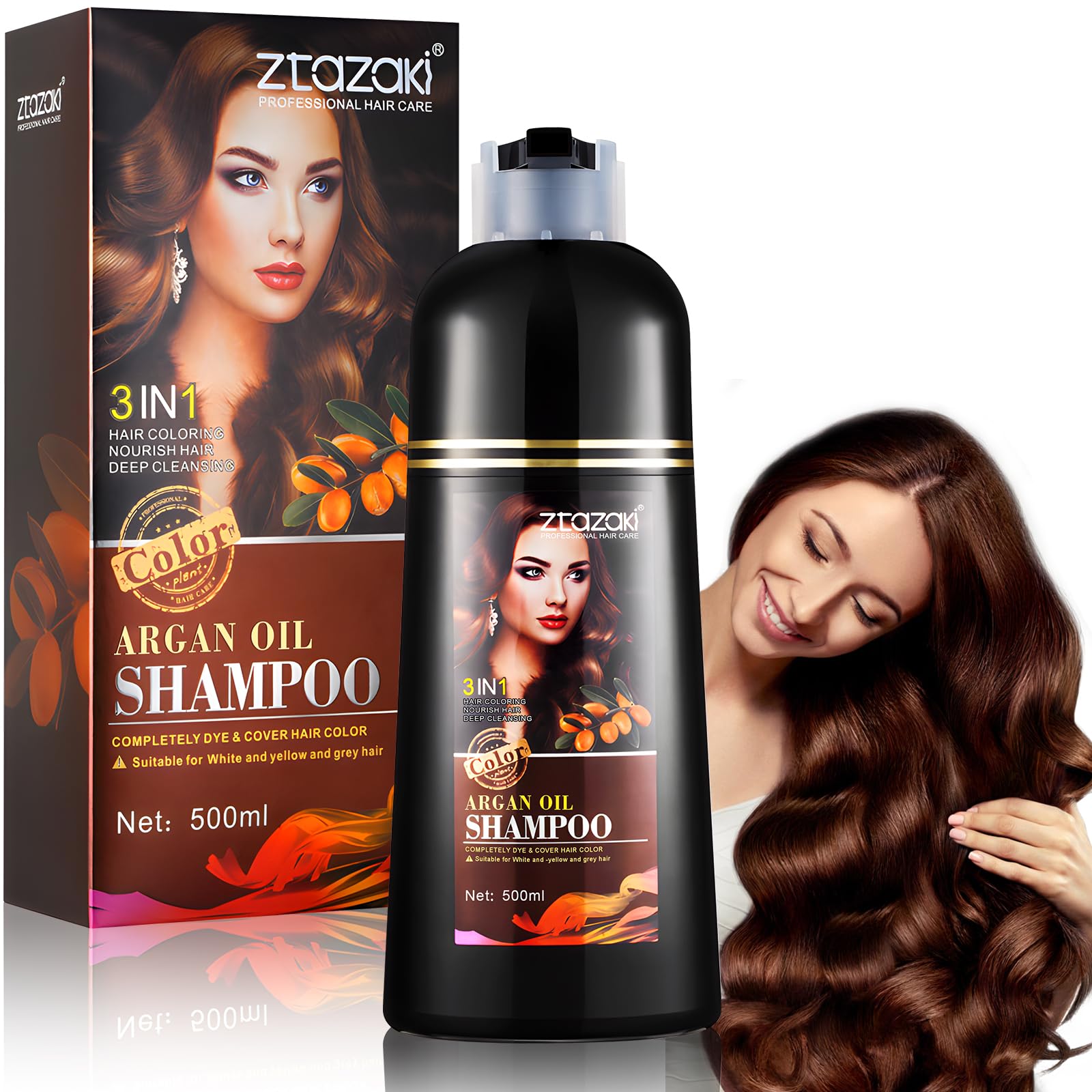 Amazon.com : Mens Beard & Mustache Dye Shampoo, 3-In-1 Color Hair