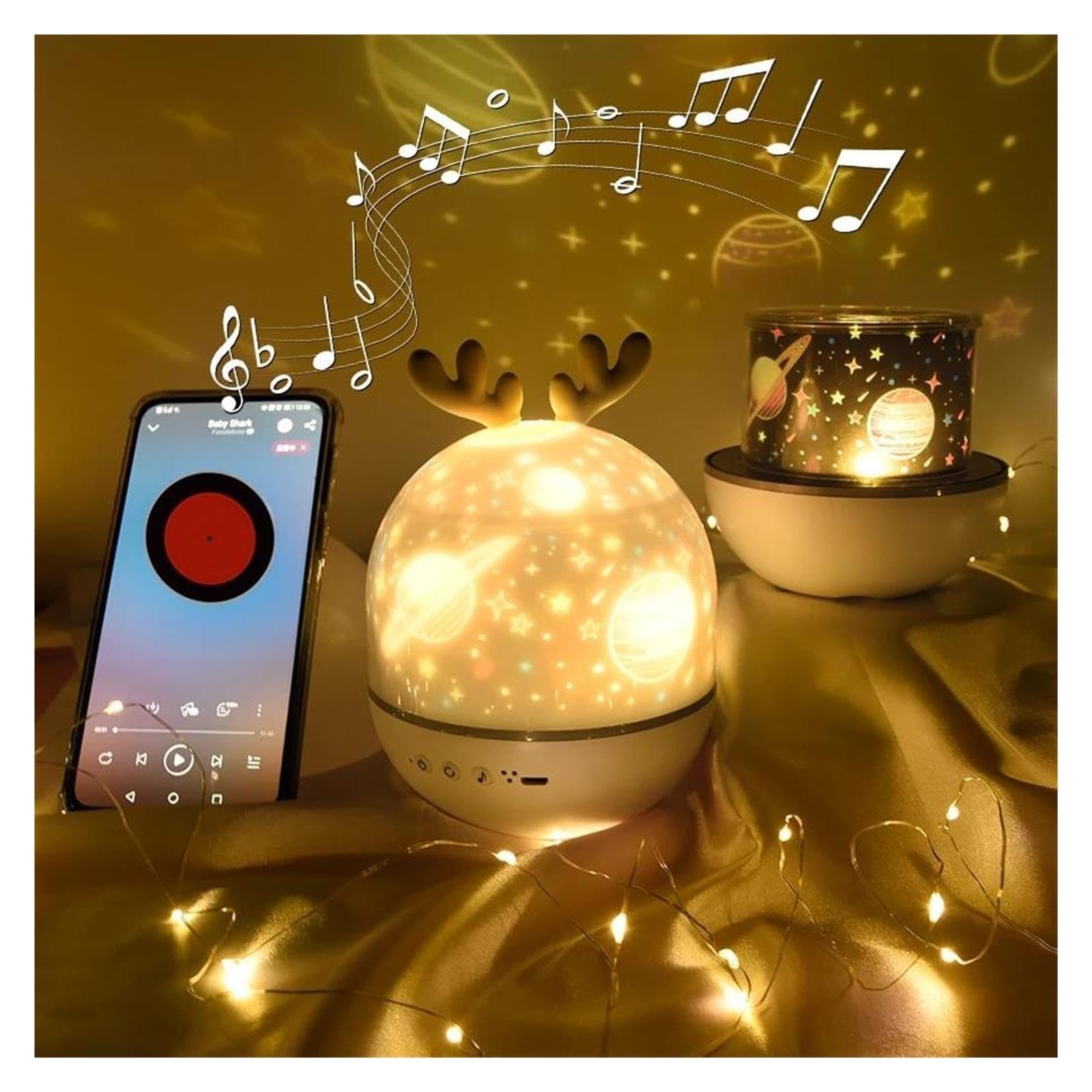 Luce Notturna For Proiettore Cielo Stellato Con Altoparlante Bluetooth