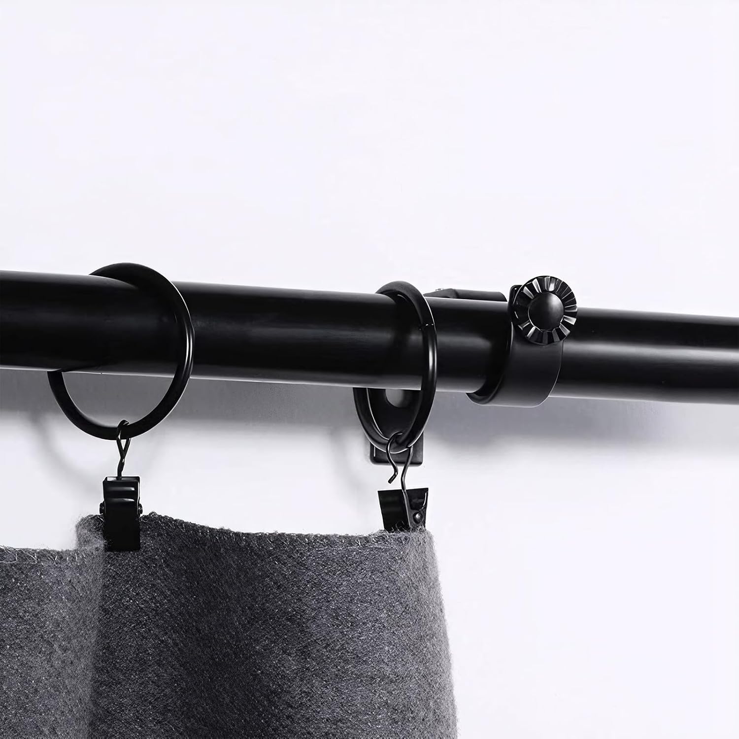 3pcs Brackets for Curtain Rods Over Blinds, No Drilling Adjustable Bracket Rod Holder Support Mounted on Fit for 1.3-2 Inches Rectangle Headrail No Drill and Tools Required