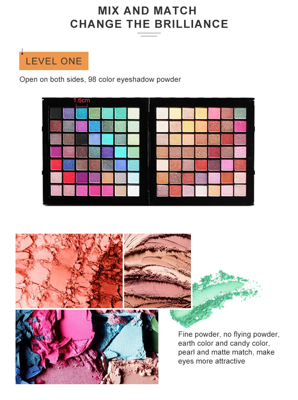 177 Colori Cosmetico Ombretti Palette Shimmer Matte Ombretto e glitter Makeup palette Kit con Sopracciglio Cipria, Blush e Polvere - Perfetto per l'uso quotidiano e professionale#2