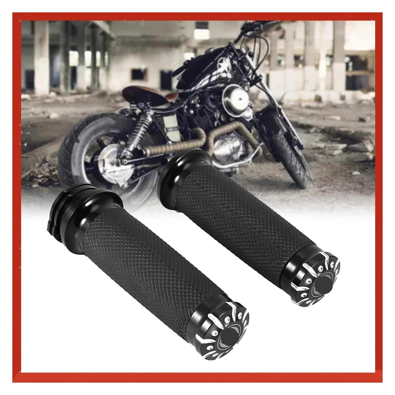 Empuñaduras Manillar Empuñaduras De Manillar De Motocicleta para Softail para Cruiser para Chopper, Tapas De Extremo De Manga De Goma para Manillar De Motocicleta
