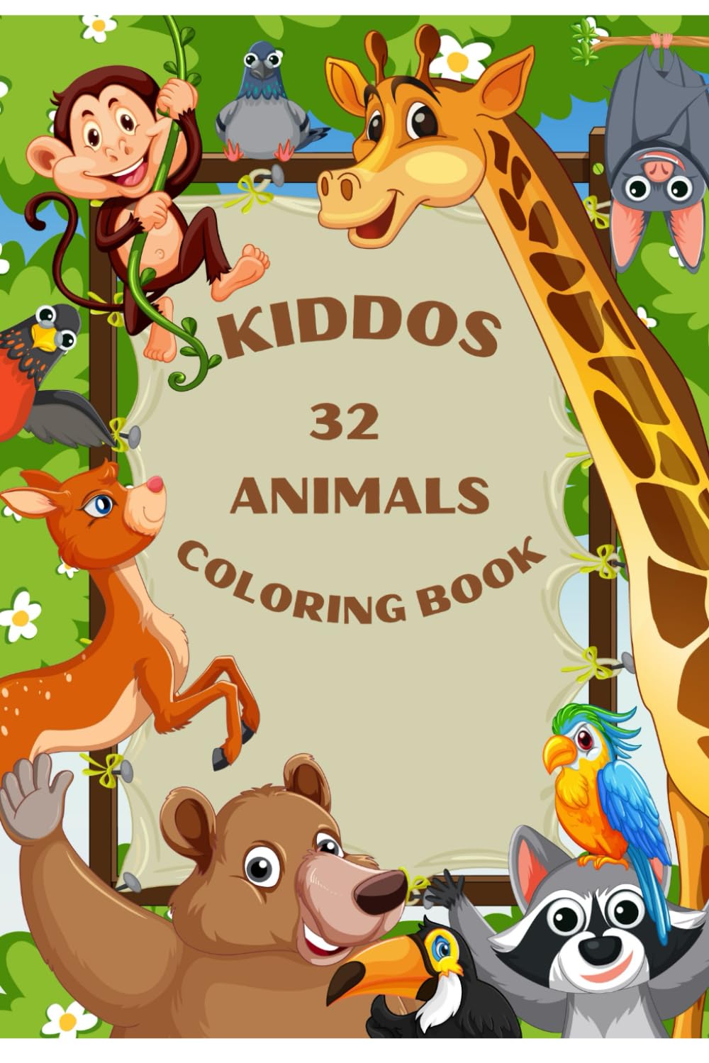KIDDOS 32 ANIMALS COLORING BOOK