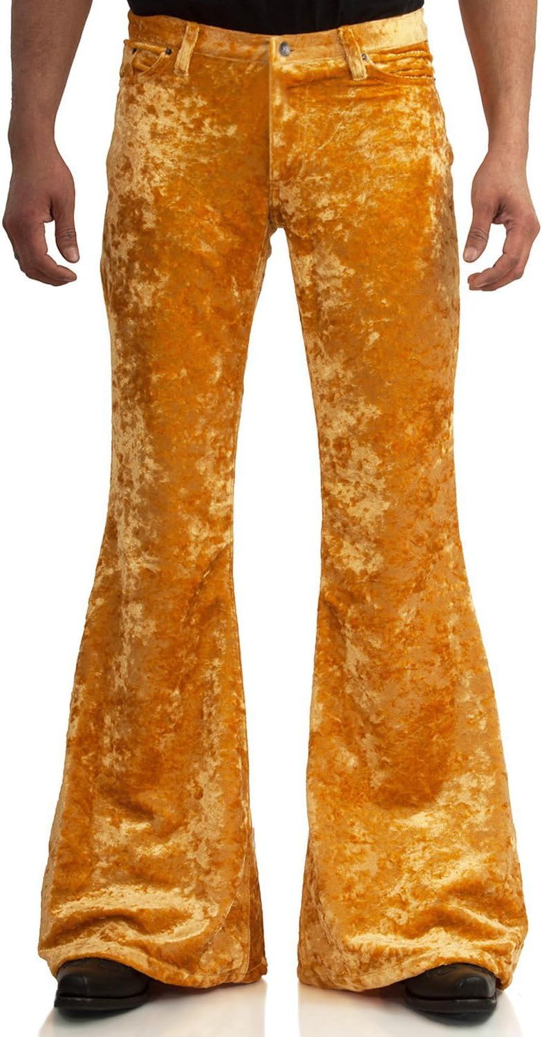 EVEDESIGN Velvet Bell Bottom Jeans for Men