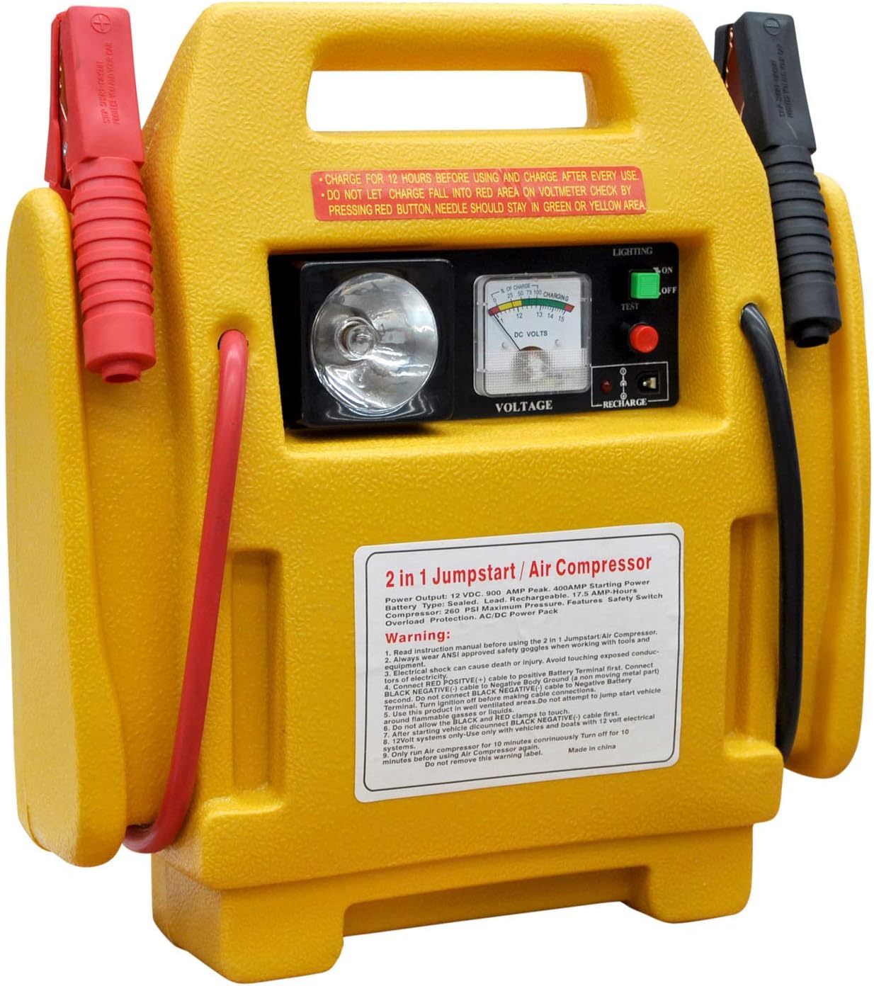 HMSR® 12v Portable Car Jump Starter Auto Battery Charger Air Compressor Battery Start Emergency Booster Pack Jump Leads