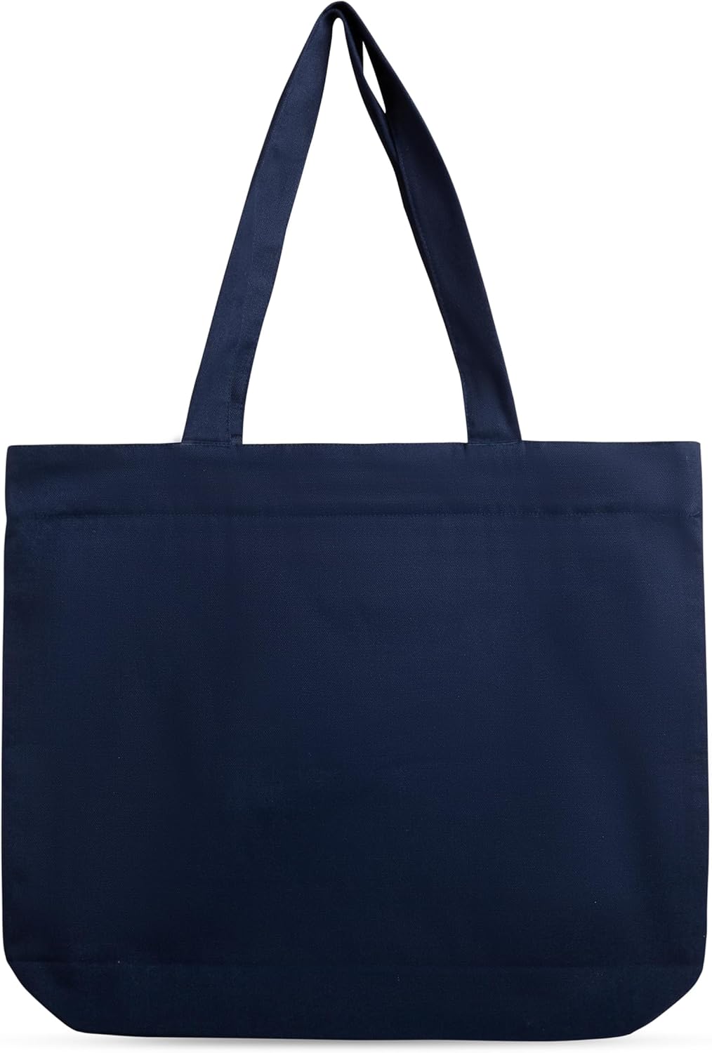 Canvas Big Zip Handbag Tote,100% Cotton, Inner pocket, Unisex Embroidered Comfortable Bag for Travel Office Beach Shopping, Easy to Wash Trendy Everyday Shoulder Bag