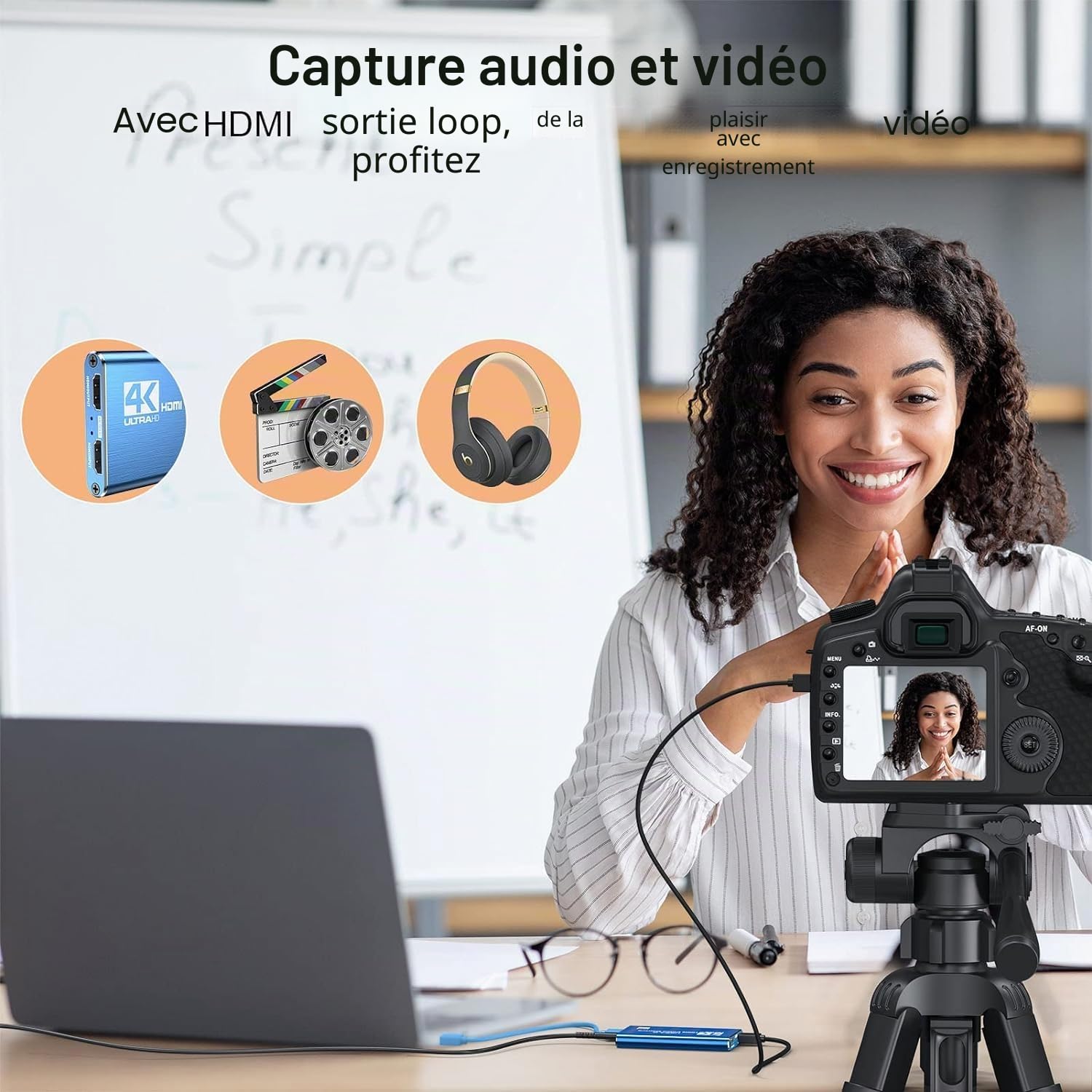 Carte de capture vidéo HDMI Azuxreza pour commutateur, 4K pour le streaming avec USB 3.0 et 2K 30 FPS Game Capture pour Nintendo Switch/PS5/Xbox/PS4/Steam Deck