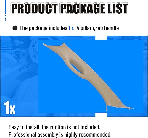 Miniatura 6 de A Pillar - Manija interior del conductor izquierda compatible con Ford F150 F-150 2004-2008 Reemplazo para 4L3Z-1503598-AAC (bronceado)