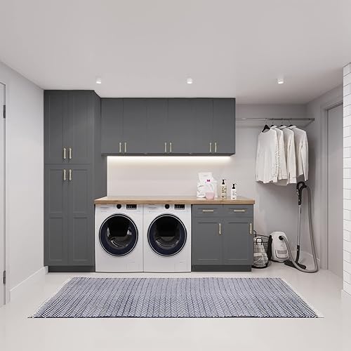 Miniatura 7 de Gabinetes de Base de Cocina LOVMOR, Gabinete de Almacenamiento Lateral, Gabinete de Entrada con 1 Cajón y Estante Ajustable, 21 Pulgadas de Ancho X