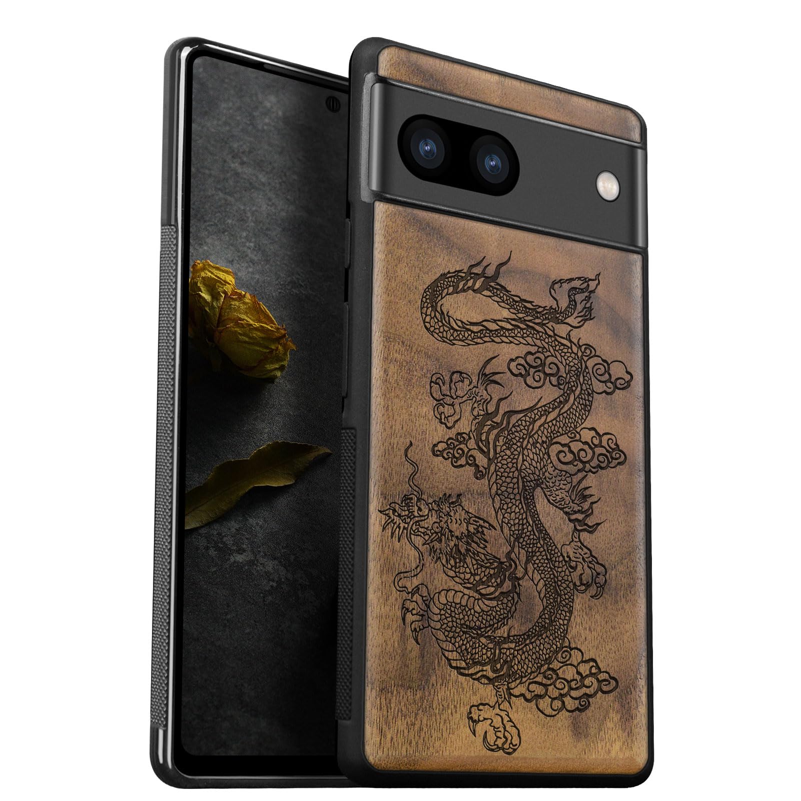 Custodia in legno per Google Pixel 8, Bewood Merbauwellen