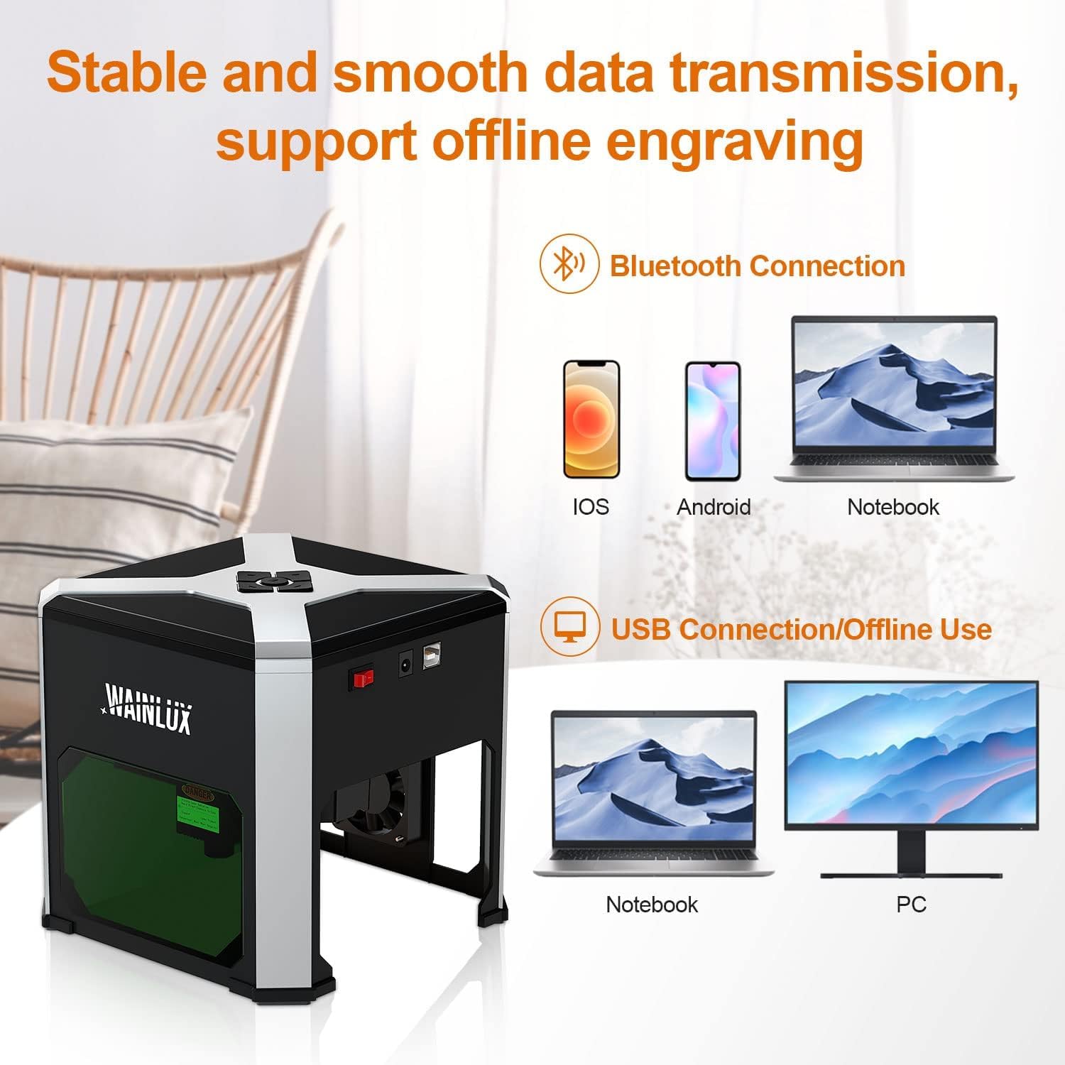 Amazon.co.jp: レーザー彫刻機 WAINLUX K6 Pro、3000mW レーザー彫刻機
