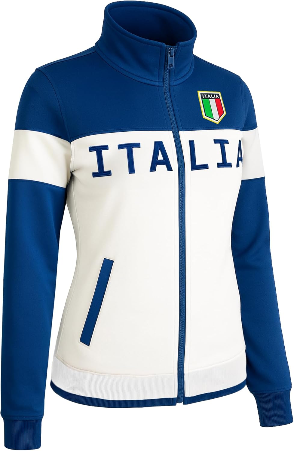Just 4 Kicks Women's White Italy Full Zip Track Jacket - Italia Warm-Up Jacket - Image 4
