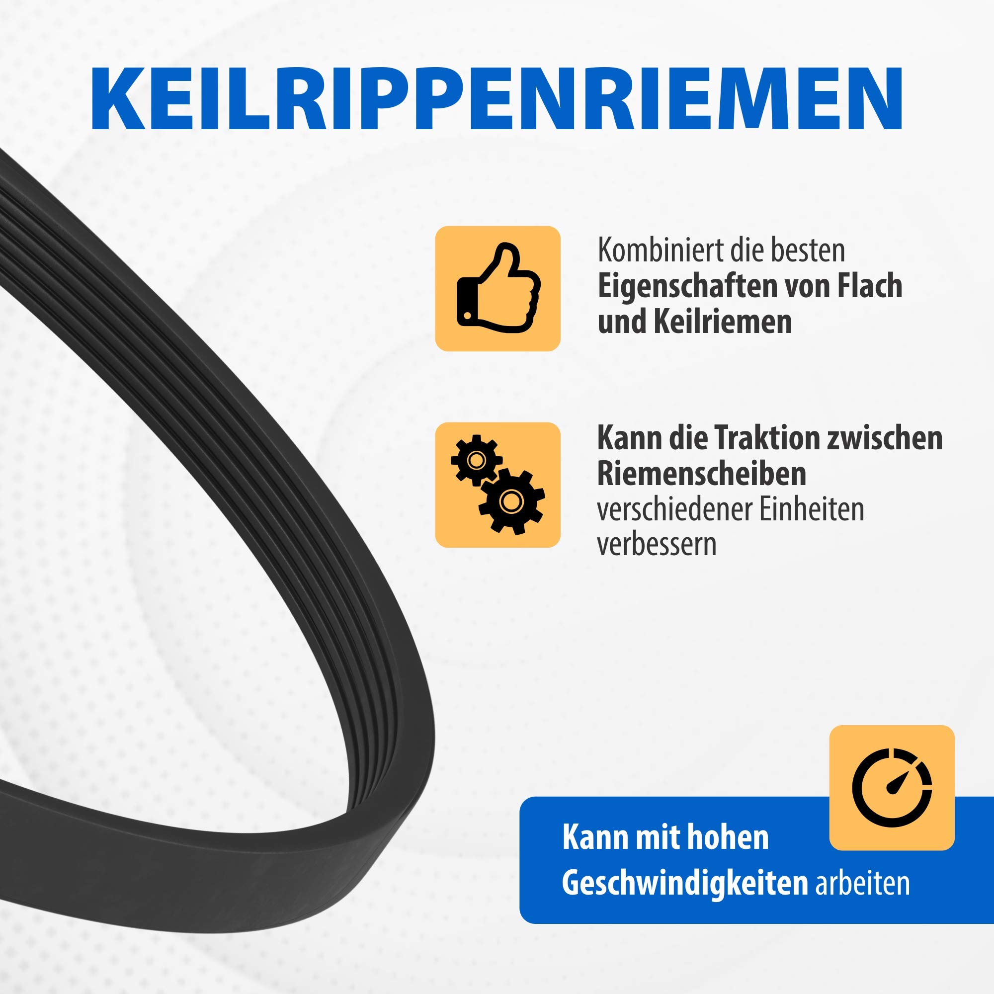 VIOKS Keilrippenriemen Waschmaschine Ersatz für Miеle 4693121 Riemen | Keilriemen Antriebsriemen, 1321PJ6 1321 PJ 6, für Trockner Waschtrockner