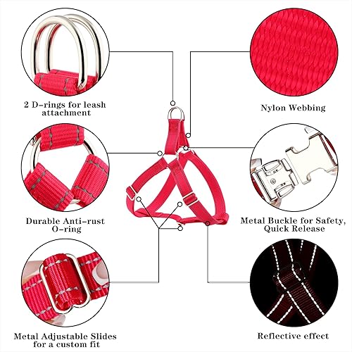Miniatura 2 de Plutus Pet Arnés para perro, reflectante, ajustable y seguro con hebillas de metal, arnés para perro de fácil paseo para cachorros, perros pequeños,