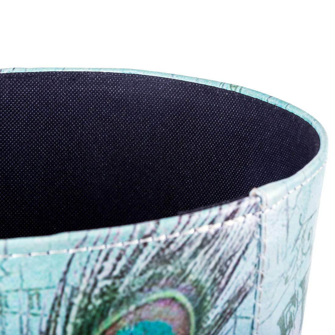 10L Retro Style Kitchen Trash Can Bedroom Trash Bin Wastebasket for Bathroom Office Living Room (Peacock)