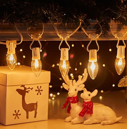 Miniatura 3 de Paquete de 100 clips de luz de Navidad, mini clips de luz de canalón de plástico, clips de luz universales para exteriores, montaje en tejas,