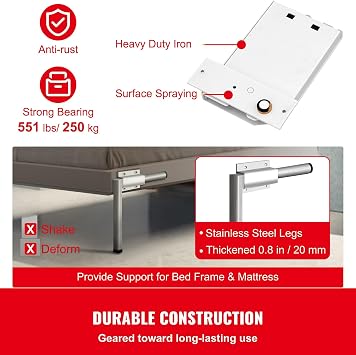 Happybuy Murphy Mounting Wall Springs Mechanism Heavy Duty Support Hardware DIY Kit for Queen Twin Size Bed (Horizontal), White