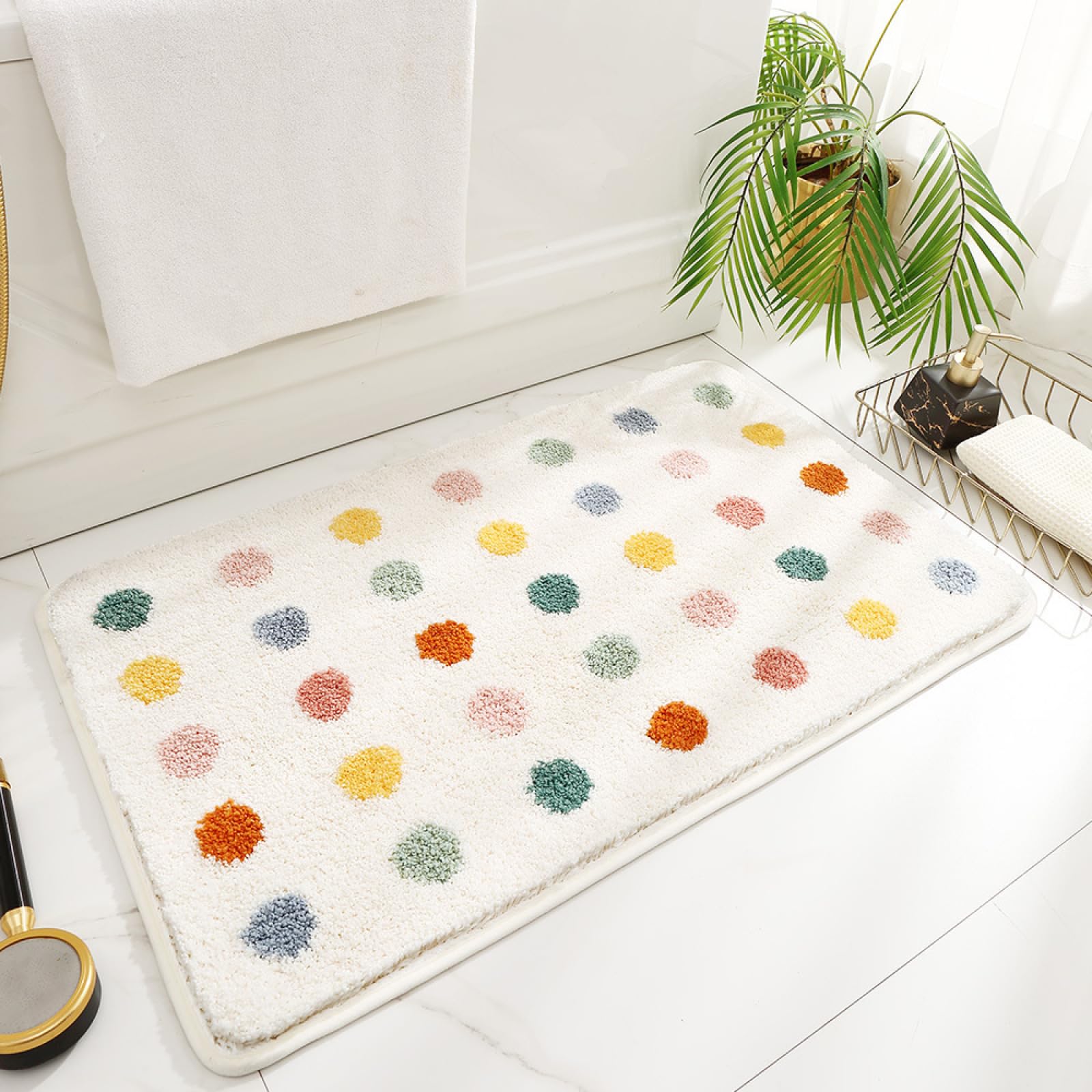 Tapis de salle de bain vert orange pour dynamiser votre déco