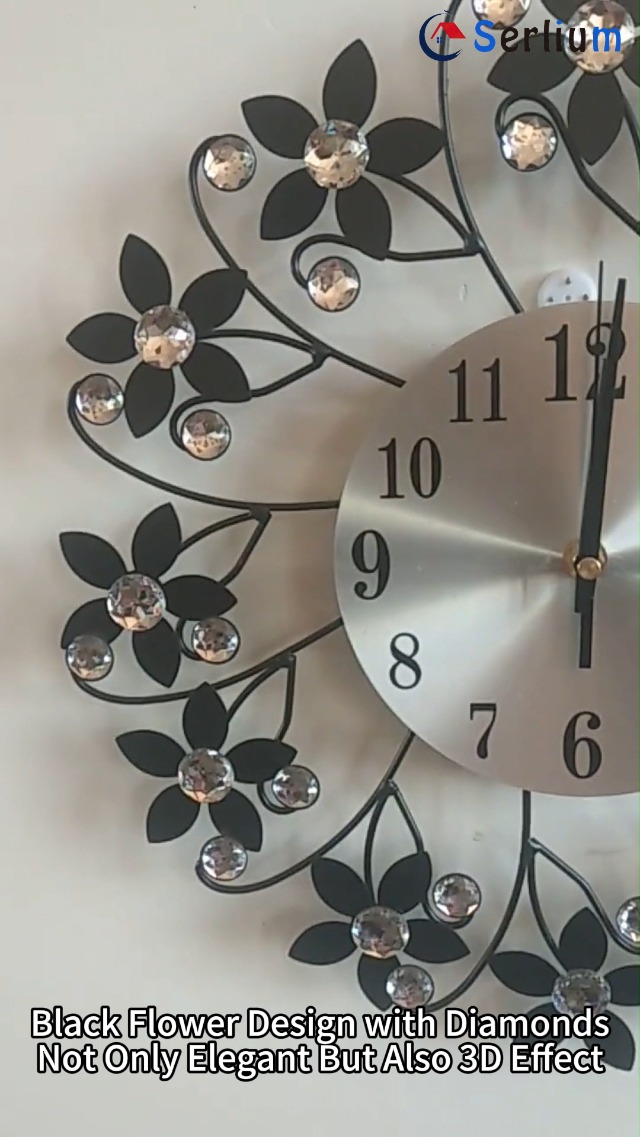 Orologio Da Parete Rotondo in Metallo Da Appendere a Forma Di Fiore Muto Decorat