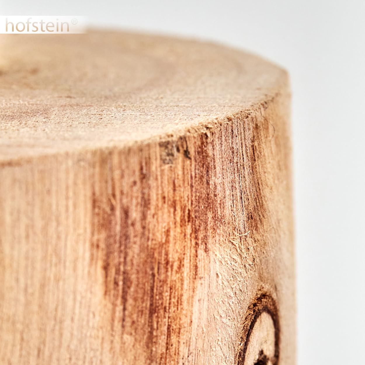 Stehleuchte Flemming, Stehlampe aus Holz/MetallStoff in Natur/Schwarz/Beige, Leuchte im skandinavischen Design mit rundem Schirm (Ø 50 cm) u. Fußschalter, Höhe 159 cm, 1 x E27, ohne Leuchtmittel
