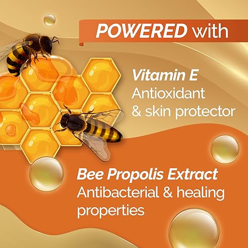 Miniatura 4 de Apoyo inmunológico con propóleo de abeja y vitamina E Alivia las áreas secas, apoya la defensa inmunitaria tópica, suaviza la piel agrietada, nutre