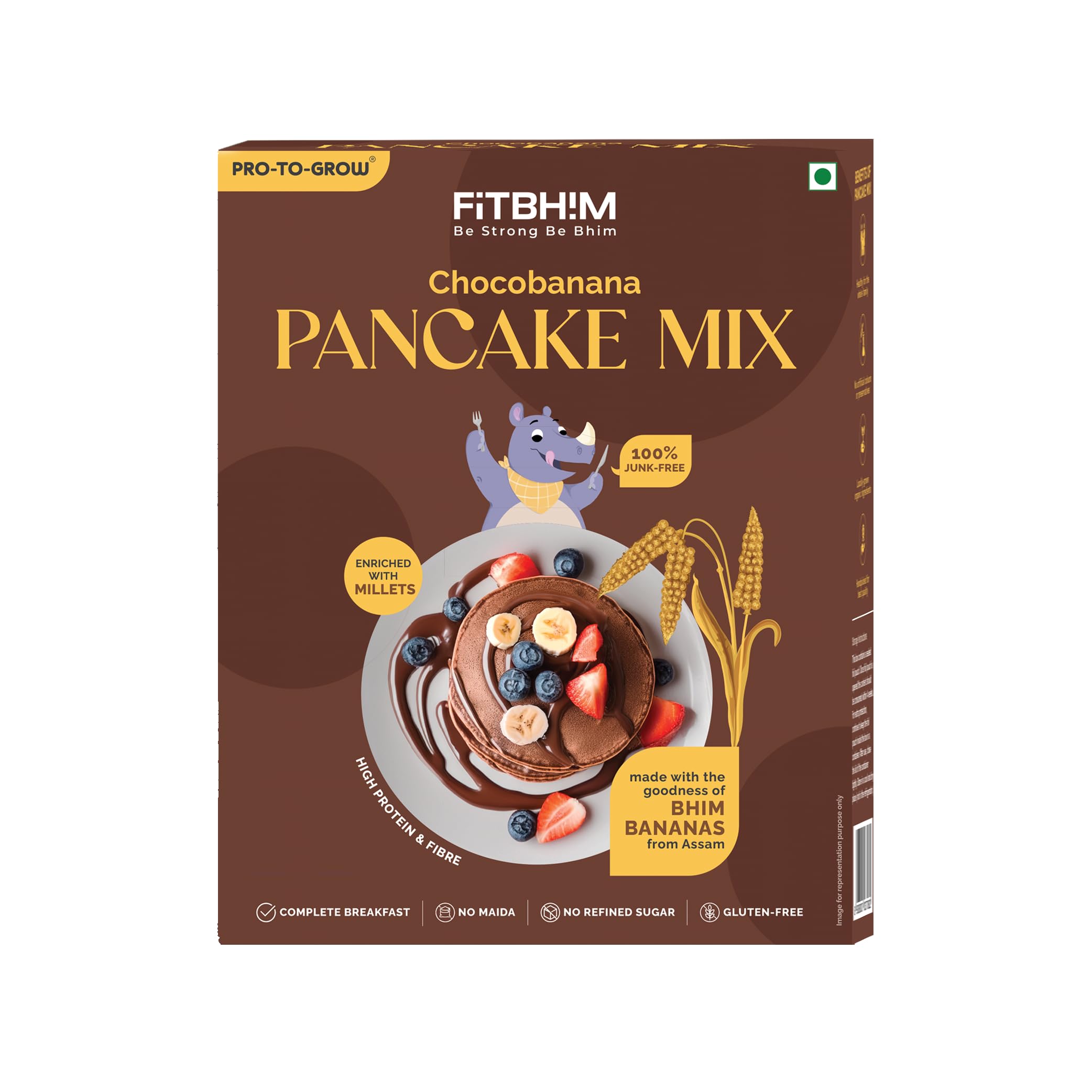 ProToGrow Fitbhim Chocobanana Instant Pancake Mix| No Maida| Rice Oats Foxtail Millet| Natural Bhim Banana| Chocolate, 250 G (B0DFYL7BMN) Amazon Price History, Amazon Price Tracker