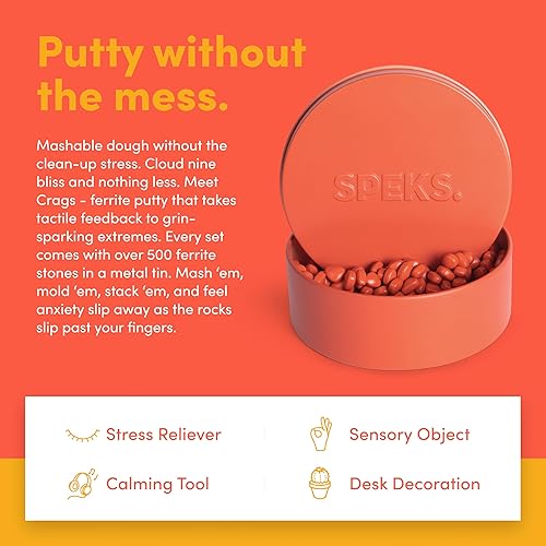 Miniatura 19 de Speks Crags- Masilla de ferrita, + de 500 piedras de ferrita en una lata, juguete de escritorio antiestrés p/la ansiedad, p/adultos y adolescentes