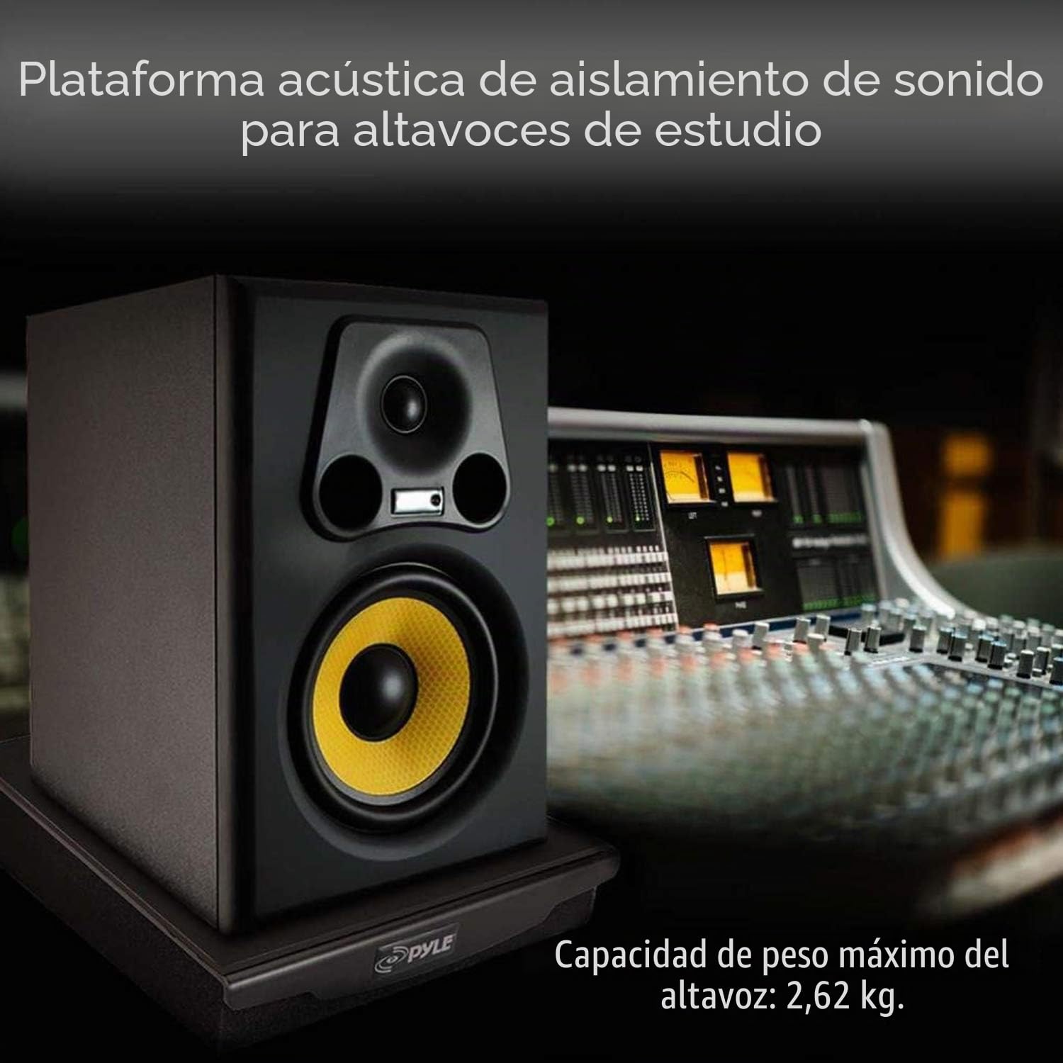 Pyle - Espuma elevadora con amortiguación de Audio para Altavoces, Aislamiento acústico, estabilizador de Retroceso, Base de Goma para Monitor de Estudio, subwoofer, PSI04, 19 x 23,1 x 5,8 cm