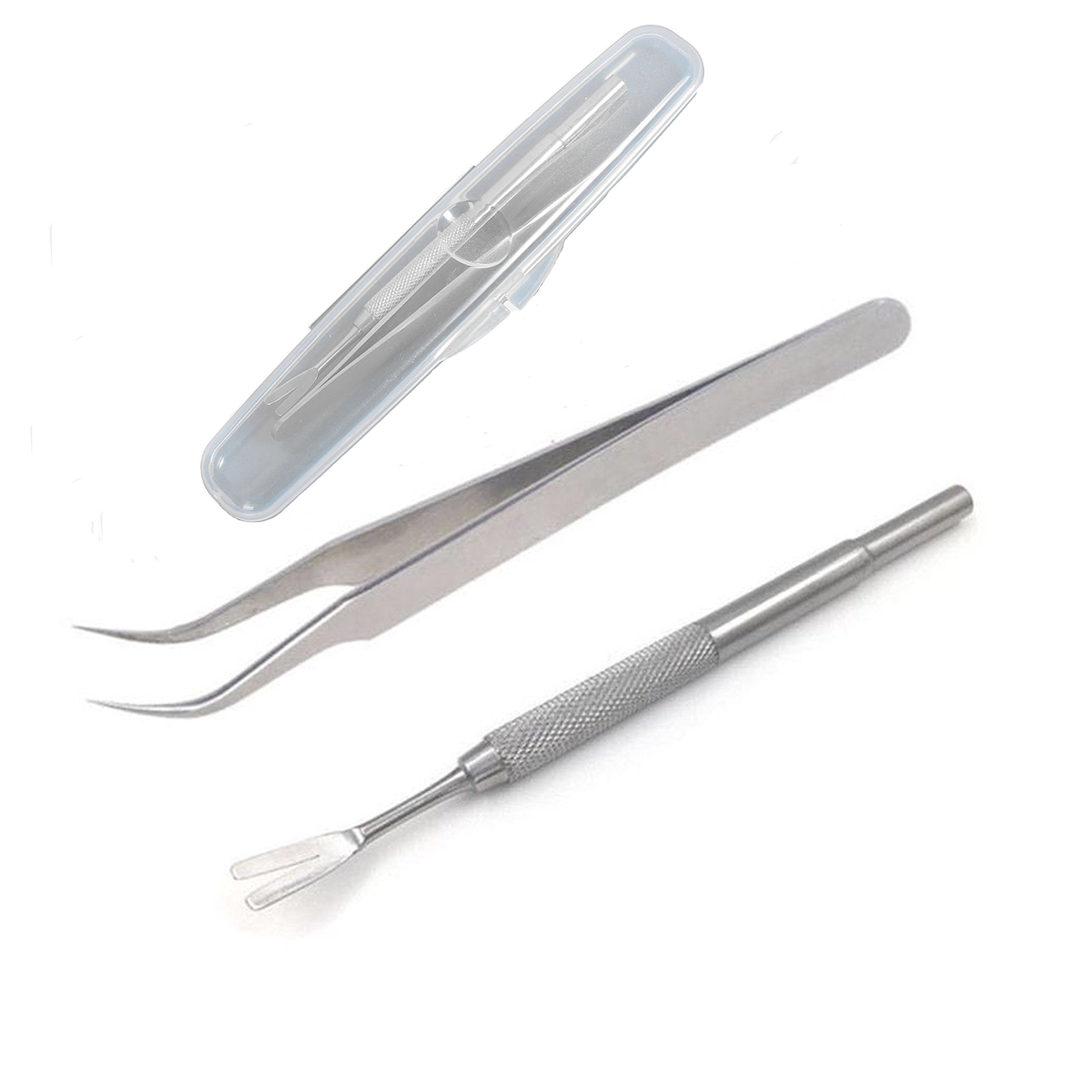 Tick Remover Tool Kit - Stainless Steel Tick Remover + Tweezers for Pets Dog Cat and Humans with Storage Box