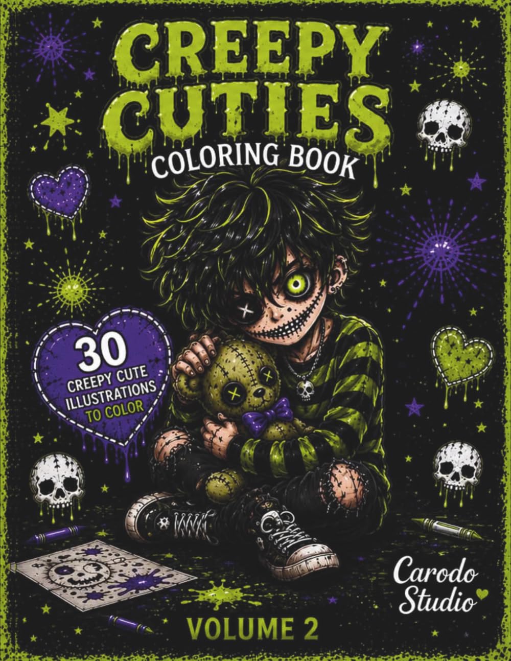 Creepy Cuties Coloring Book Vol. 2: Spooky Cute Boys, Dark Kawaii & Horror-Themed Coloring Pages