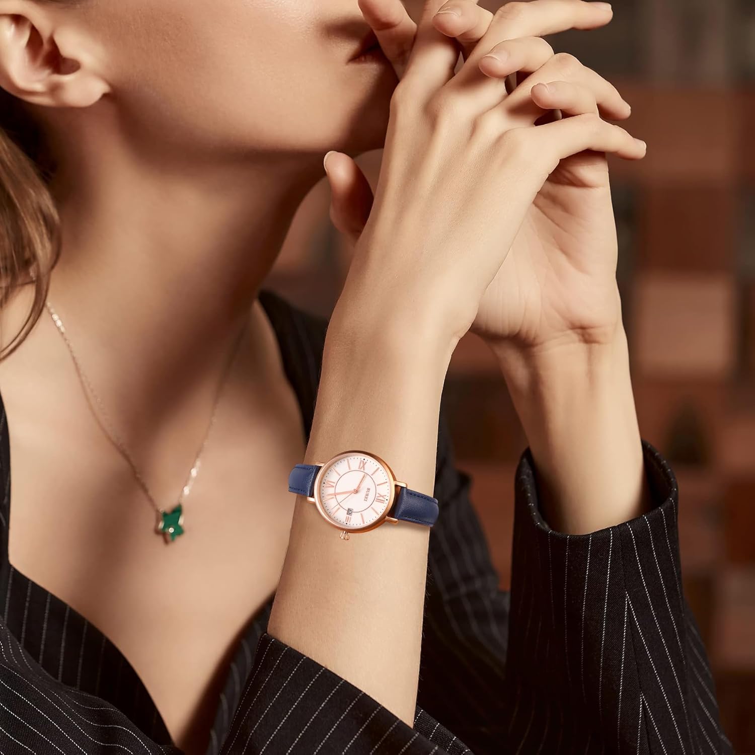 BUREI Women Wrist Watches Fashion Minimalist Analog Leather Quartz Waterproof Watches for Women - Image 6