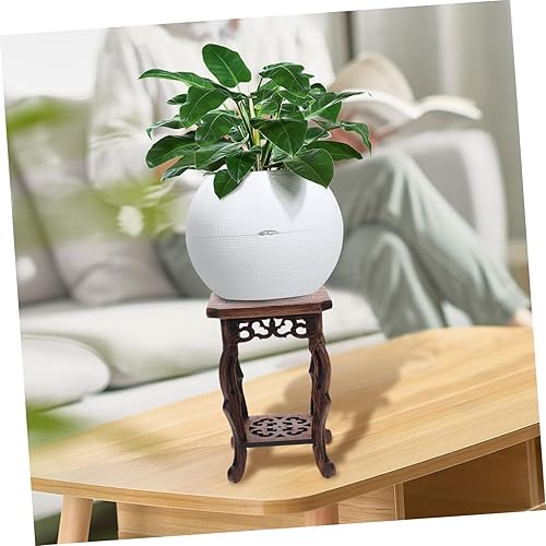 Miniatura 8 de DOITOOL Base de maceta con base de wengué, soporte de madera para plantas, estante para plantas, taburete de madera para interiores, soporte para