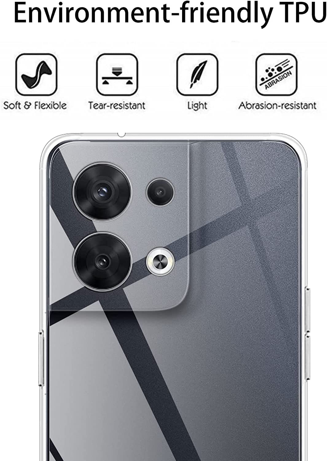 CAPTOR Cover Trasparente Anti-ingiallimento Per Oppo Reno 5Z / A94 5G, Custodia TPU Sottile E Morbida Con Bordo Rialzato - 2