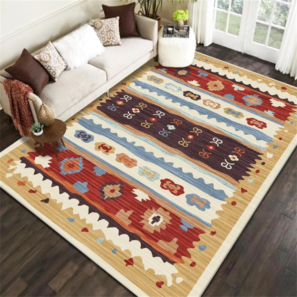 Tapis chambre bébé fille doux et confortable rouge rétro
