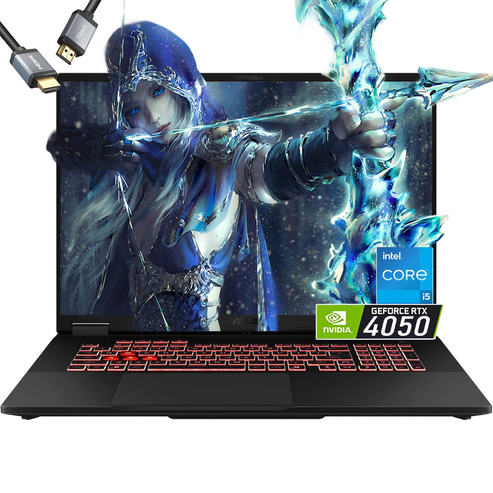 ASUS -TUF F16 Gaming-Laptop RTX 4050 - Intel Core 5 210H Beat AMD Ryzen 7 7435HS -40.6 cm FHD+ Display 144Hz- 16GB RAM -1TB PCIe SSD -RGB Backlit Keyboard -G-SYNC -Portatil Gamer PC -Windows 11 -Cabo