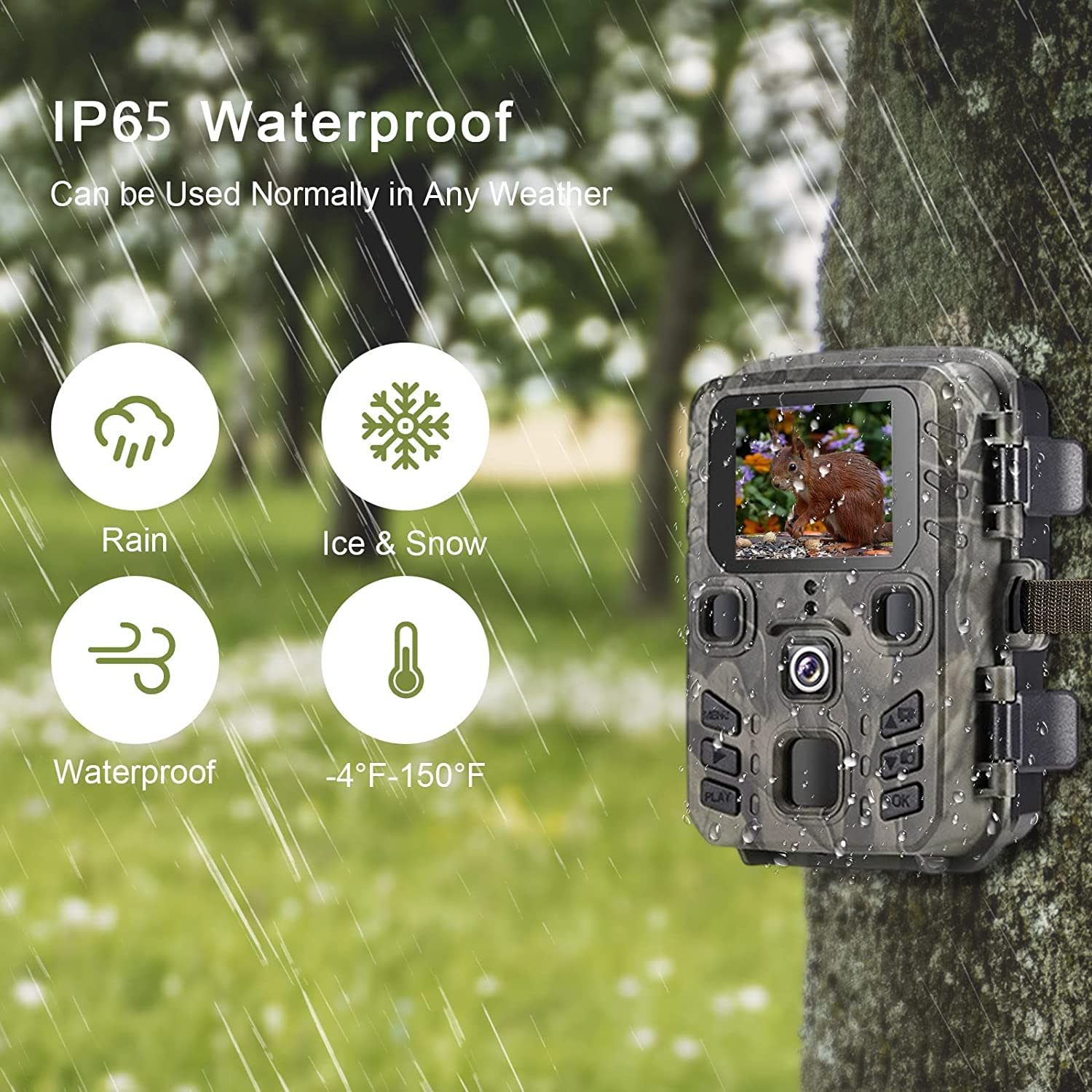 Mini Wildkamera 20MP 1080P HD Wildtierkamera 850nm IR LEDs Wildkamera mit Nachtsicht Bewegungsmelder Nachtsichtkamera IP65 Wasserdicht Jagdkamera mit 32G Speicherkarte und Leser, für Wildbeobachtung