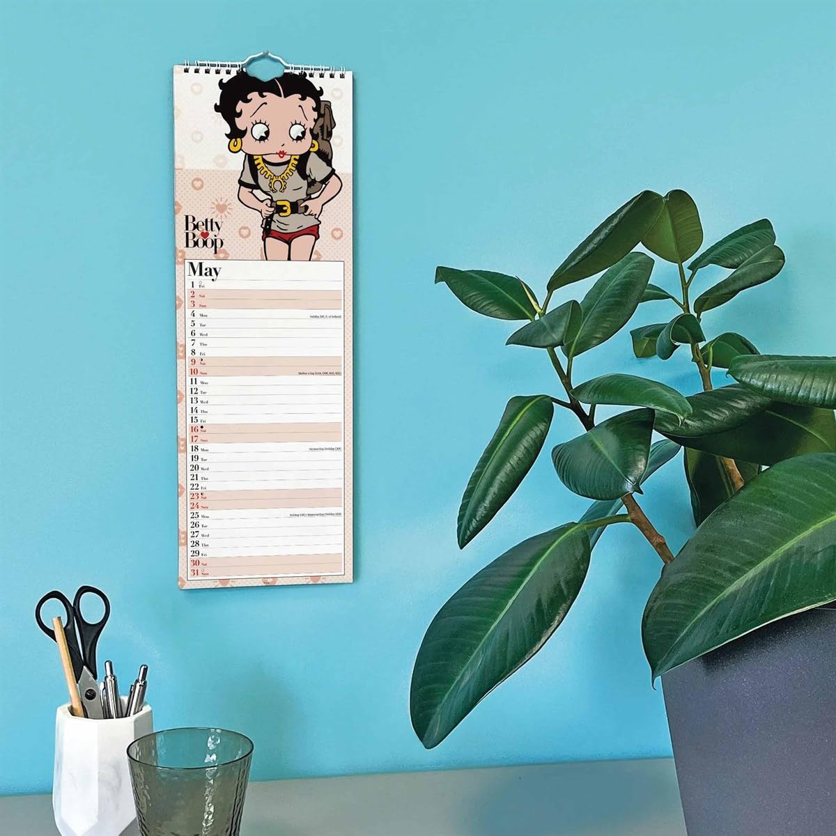 Amazon | Carousel Worldwide Betty Boop 2026 スリム壁掛けカレンダー