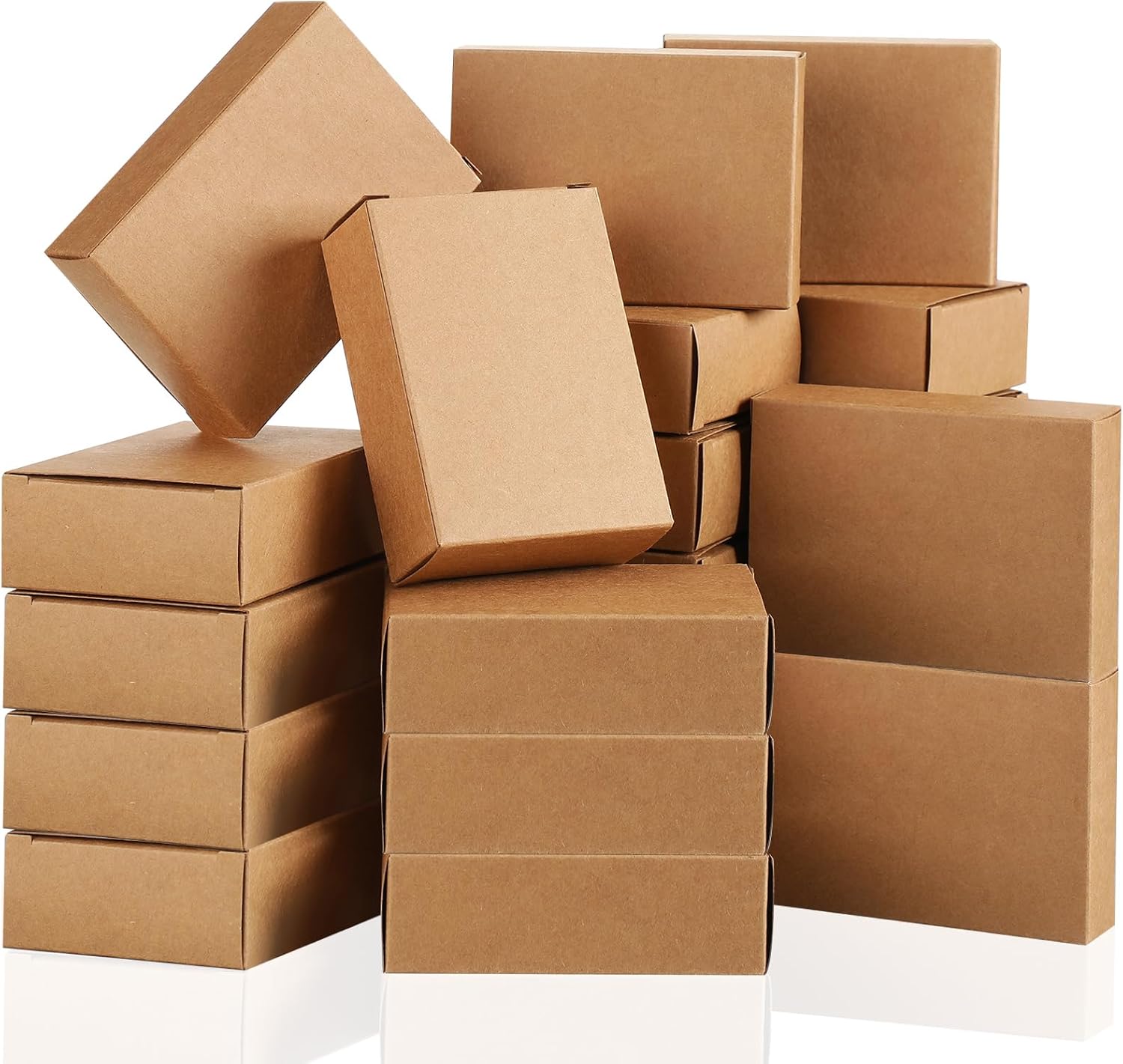 Gersoniel 200 Pcs Kraft Soap Boxes Packaging for Homemade Soap Making Supplies for Party Favor Treats Wrapping Packaging, 3.8 x 2.8 x 1.2 Inch(White)